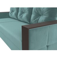 Угловой диван Лига диванов Валенсия Лайт левый (велюр, бирюзовый)