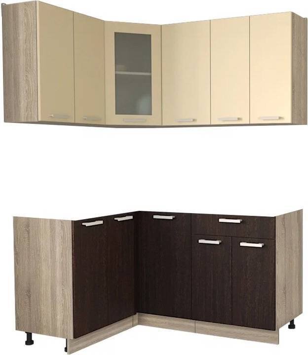 

Готовая кухня Интерлиния Мила 12x16 без столешницы (ваниль/дуб венге)