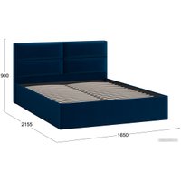 Кровать Трия Глосс универсальный тип 1 160x200 (велюр Confetti Blue)