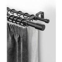 Карниз для штор Sundays Home Цилиндр Раздвижной 25/28мм 2-х рядный (черный матовый, 2-3.6м)