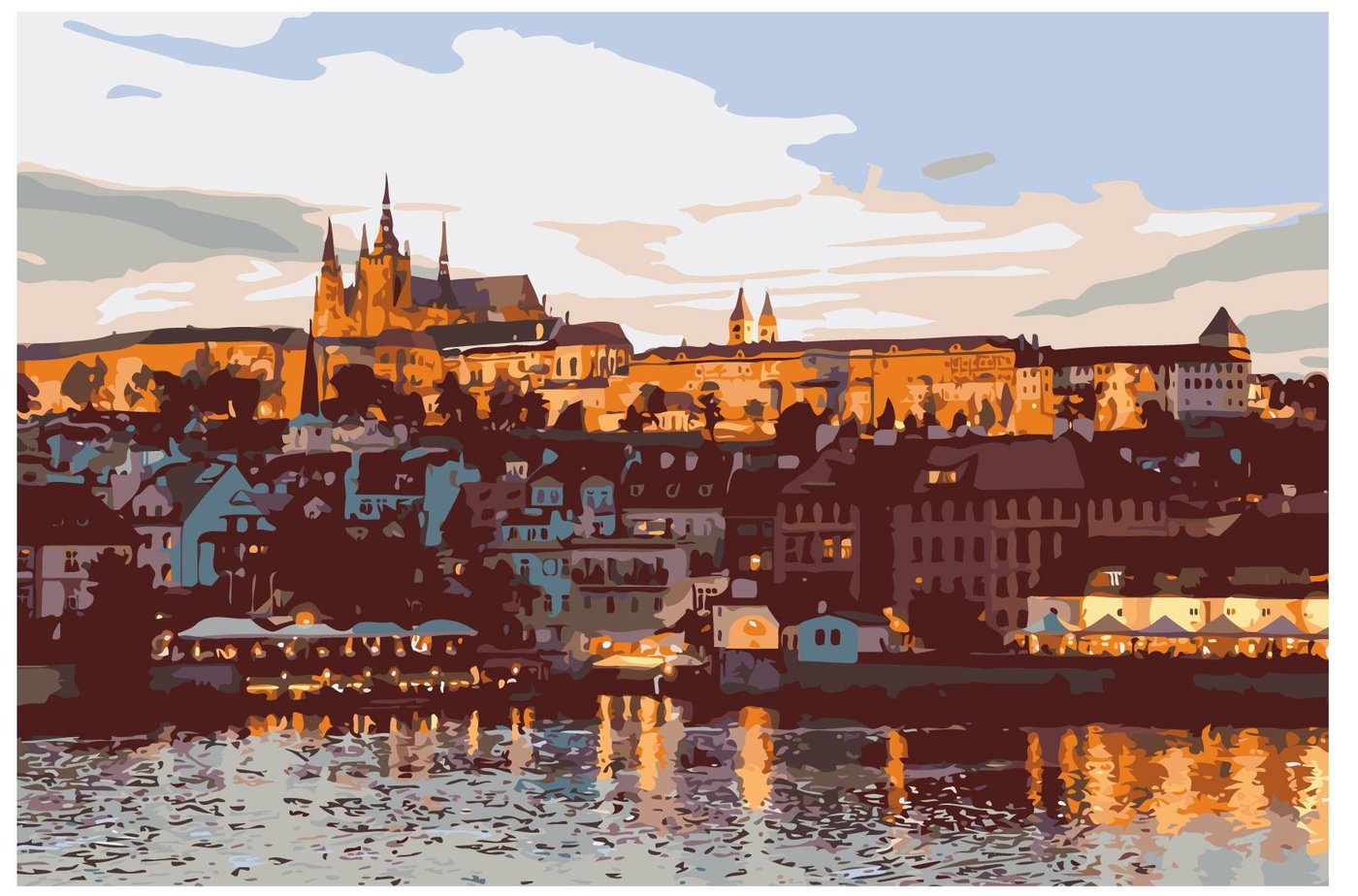 

Картина по номерам SLAVINA Вечерняя Прага KTMK-201924655