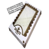 Скатерть DO&CO c гипюром 160x220 8525 (овал, золотой)