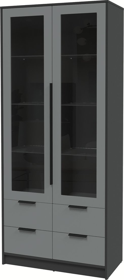 

Шкаф-витрина Интерлиния Концепт КТ-ШВ2 Глосс (антрацит/серый)