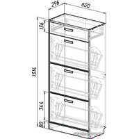 Тумба для обуви MFMaster Дженни-3 белый МСТ-ОДД-03-БТ-16