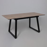 Кухонный стол Lepremo AV 1208 HPL+МДФ раздвижной 1200-1600x800 (дуб вотан/черный)