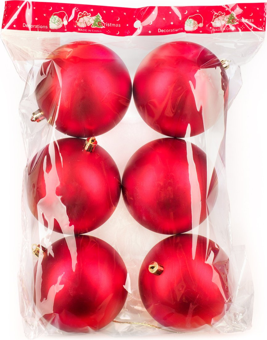 

Елочная игрушка Ausini VT25-04017-3 (красный, 6 шт)