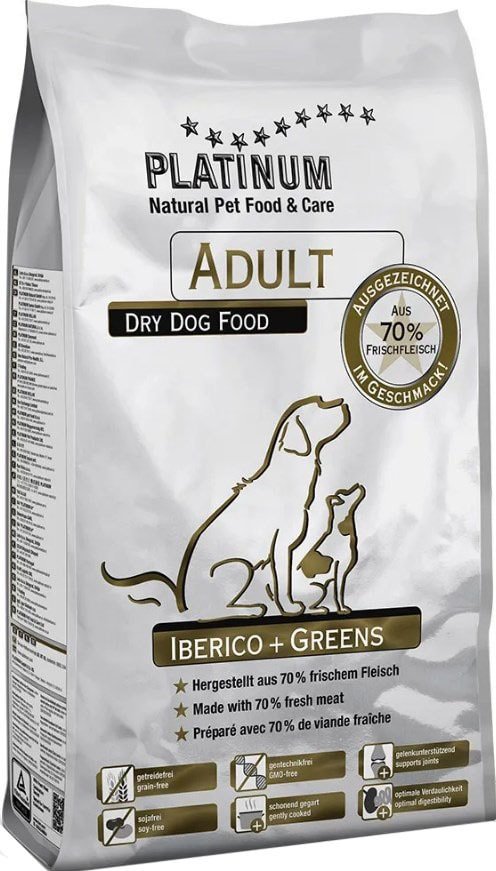 

Сухой корм для собак Platinum Adult Iberico & Greens 5 кг