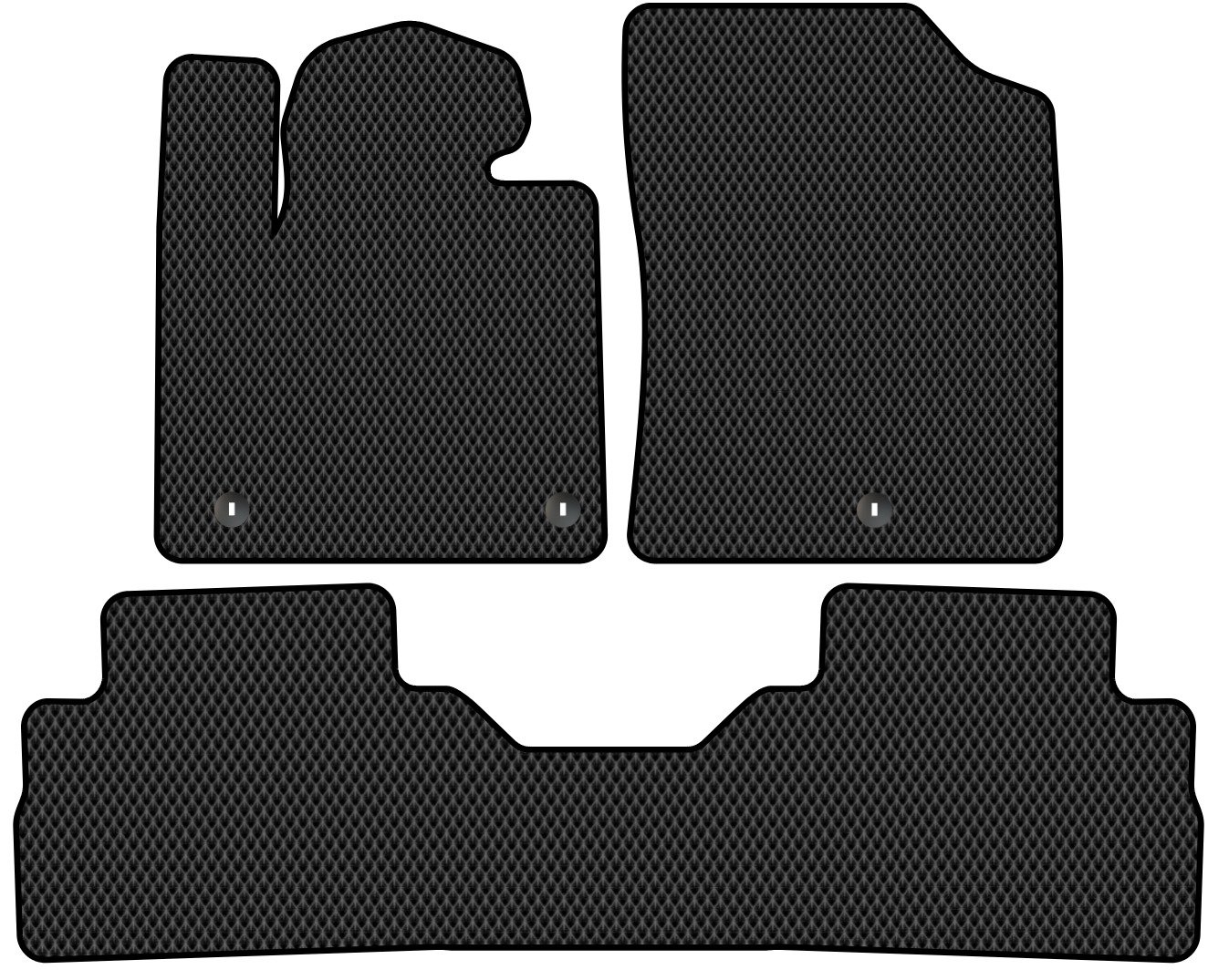 

Комплект ковриков для авто Alicosta Hyundai Santa Fe IV (suv 5 мест / TM) 2021 - Н.В. задний цельный (черный, ромб)