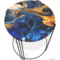 Журнальный столик Sheffilton SHT-CT53 (синий сапфир/черный муар)