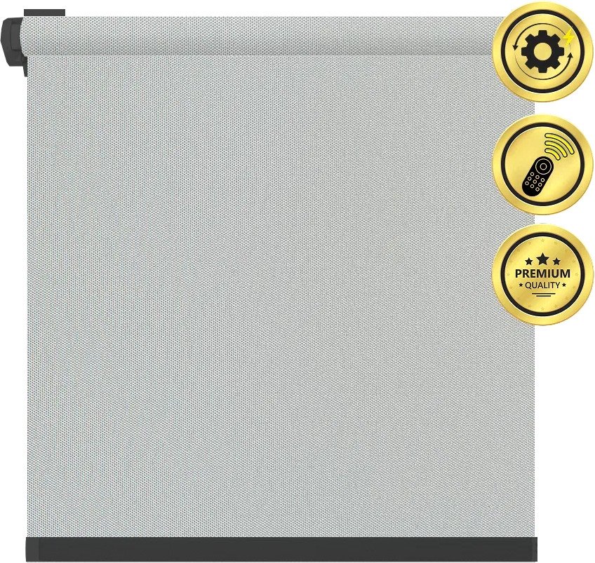 

Рулонная электроштора НеоФьюжен Оливия 160х250 правая (серый, черная фурнитура)