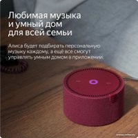 Умная колонка Яндекс Станция Мини 2 без часов (красный гранат)