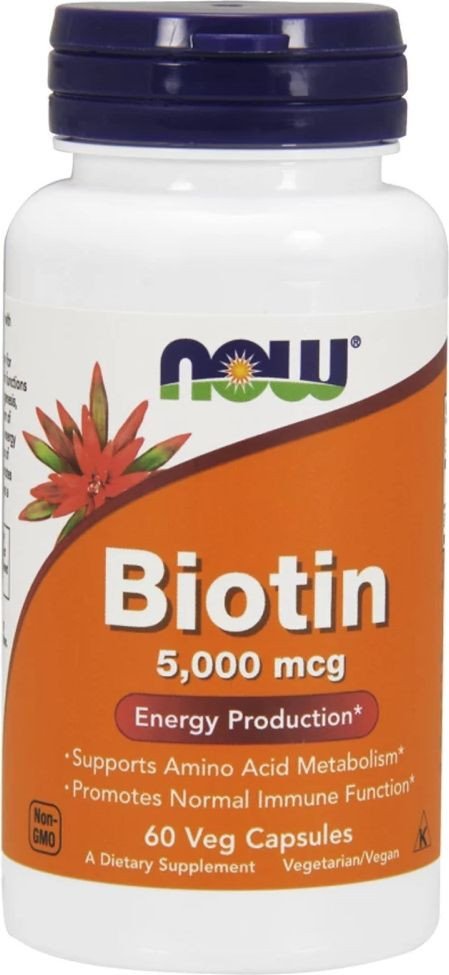 Витамины, минералы Now Foods Биотин/Biotin 5000 мкг (60 капсул)
