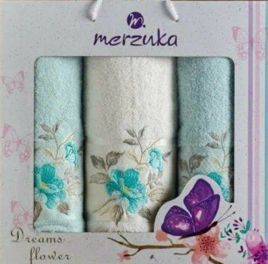 

Набор полотенец Merzuka Dreams Flower 10677 (3 шт, в коробке, мятный)