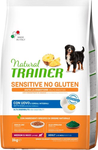 Сухой корм для собак Trainer Natural Sensitive No Gluten Medium&Maxi Adult с яйцом 3 кг