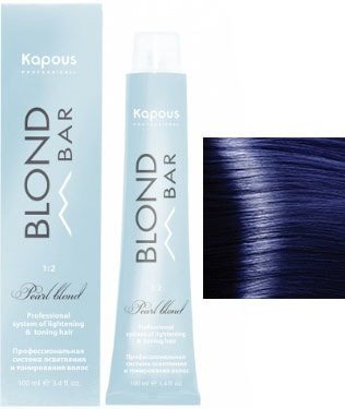 

Крем-краска для волос Kapous Professional Blond Bar с экстрактом жемчуга BB 07 корректор синий