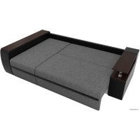 Угловой диван Лига диванов Майами 103035 (левый, рогожка/экокожа, серый/черный/бежевый)