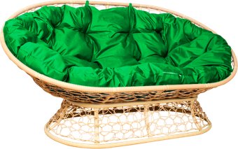 M-Group Мамасан 12850504 (бежевый ротанг/зеленая подушка)