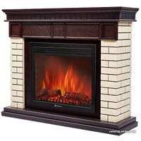 Портал Firelight Bricks 25 (камень бежевый/шпон темный дуб)