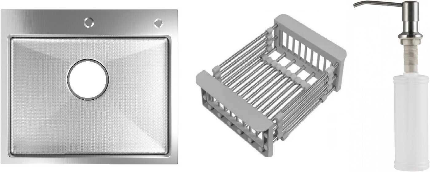 

Кухонная мойка Schtoff Best Decor Silver 5050 + коландер KR-1 Grey + дозатор SD-1 SILVER