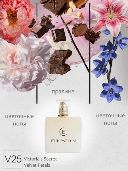 

Туалетная вода ETIB Parfum аналоговый парфюм Victoria's Sceret Velvet Petals V25 EdP (15 мл)
