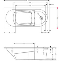 Ванна Riho Lazy 170х75 (без ножек)