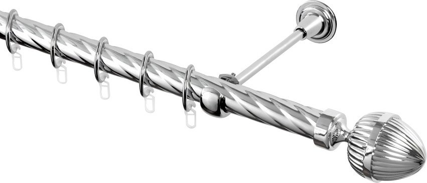 

Карниз для штор Sundays Home Шайн Одеон 25мм однорядный (хром, 3.2м)