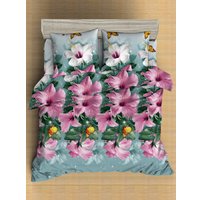 1.5-спальный комплект постельного белья Amore Mio Мако-сатин Bell Микрофибра 1.5сп 92988 (зеленый/розовый)