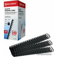 Пластиковая пружина для переплета BRAUBERG A4 38 мм 50 шт 530821 (черный)