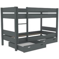 Двухъярусная кровать ММЦ Амелия 90x200 (двухъярусная, с выдвижными ящиками, серый воск)