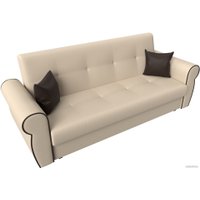 Диван Лига диванов Лига-019 118381 (экокожа, бежевый/коричневый/подушки коричневый)