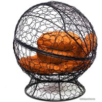 Кресло M-Group Апельсин 11520407 (черный ротанг/оранжевая подушка)