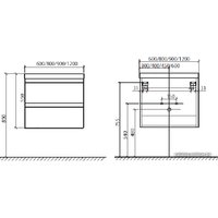  BelBagno Тумба под умывальник Energia-N-900-2C-SO-BL (bianco lucido)