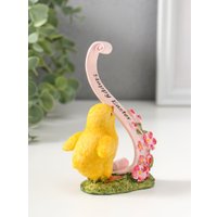Статуэтка Sima-Land Цыпленок с цветочной лентой с пожеланием 10927829