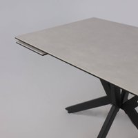 Кухонный стол Lepremo AV 2111 МДФ+керамика раздвижной 1200-1800x800 (серый матовый Carmen Light Grey/черный)