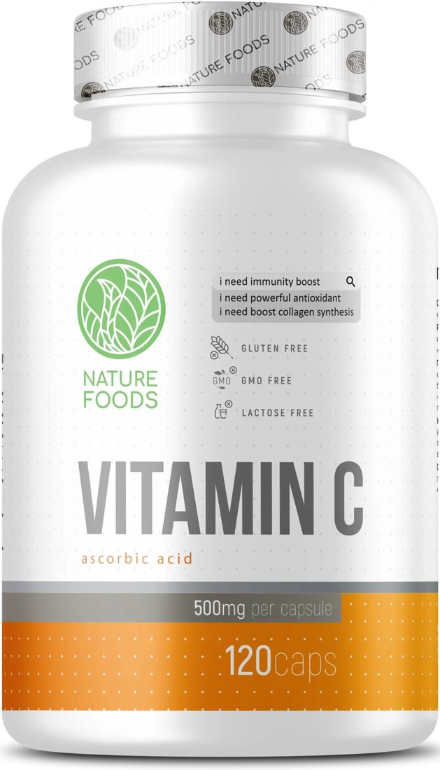 Витамин Nature Foods Vitamin C (500 мг, 120 капсул)
