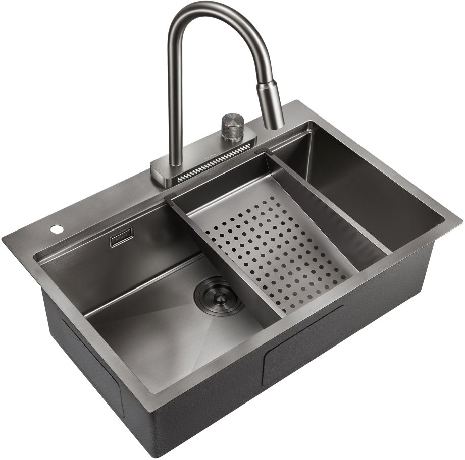 

Кухонная мойка Milacio Denia 75 Steel MC.77429 (сталь воронёная)