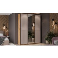 Шкаф-купе Трия Оскар Хилтон Т2 1800 271108 (ручка черная/дуб крафт золотой/кашемир сатин)