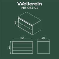 Wellerein Тумба с умывальником AMAL 06302 + 21674A