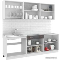 Готовая кухня Кортекс-мебель Корнелия Лира-лайт 2.4м без столешницы (капучино/оникс)