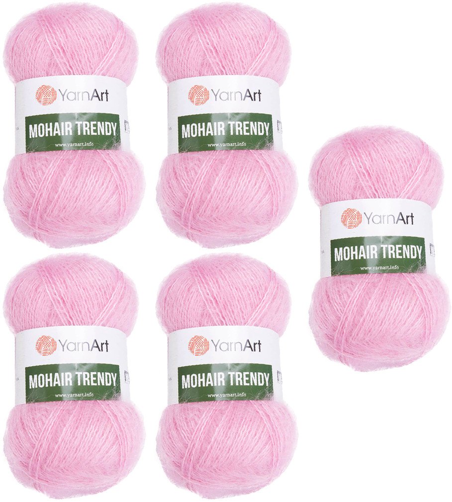

Набор пряжи для вязания Yarnart Mohair Trendy 127 (розовый, 5 шт)