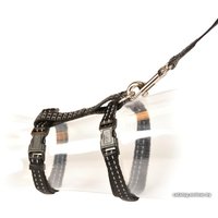 Шлея с поводком Duvo Plus 11204/DV (черный с белыми полосками) в Гомеле