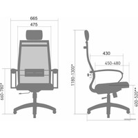 Офисное кресло Metta Комплект 32 Pl тр/сечен (черный)