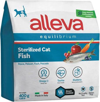 Alleva Equilibrium Sterilized Fish (для стерилизованных кошек и кастрированных котов с рыбой) 400 г