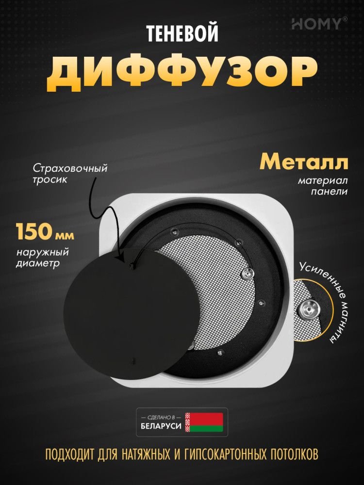 

Вентиляционная решетка HOMY AIR Lite круглый AL100B d150 (черная)