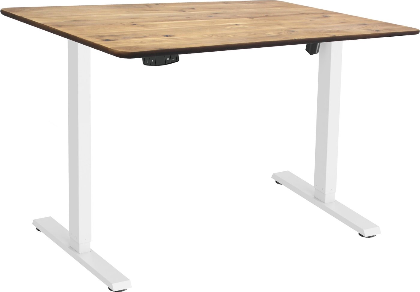 Стол с регулировкой высоты ErgoSmart Wooden Electric Desk Slim 1200х600х27мм (прямой край, дуб натуральный/белый)