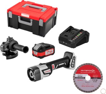 Угловая шлифмашина Интерскол УШМ-125/36ММ 900.4.1.42 (с 1-им АКБ, кейс)