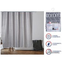Шторка-занавеска для ванны Perfecto Linea Harmony 36-118014 (геометрия, серый)