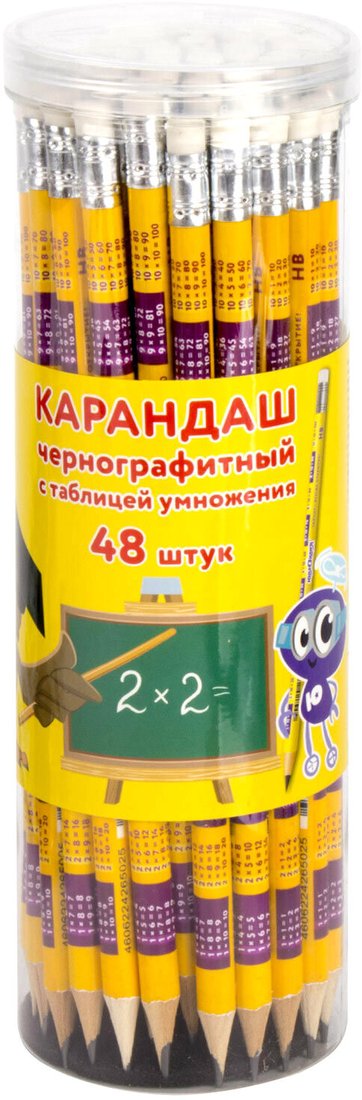 

Набор простых карандашей Юнландия Таблица умножения 880765 (48 шт)