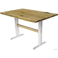 Кухонный стол Buro7 Двутавр 110 (с обзолом и сучками, дуб натуральный/белый)