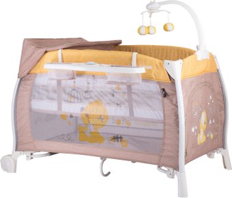 Манеж-кровать Lorelli iLounge 2018 Beige&Yellow My Baby